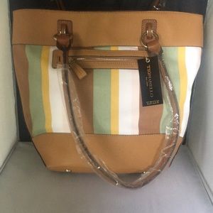 Tignanello tan pastel handbag purse bag